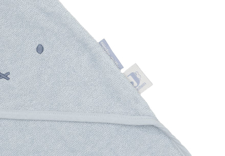 Achterzijde van de Jollein Miffy badcape in Cloud Blue