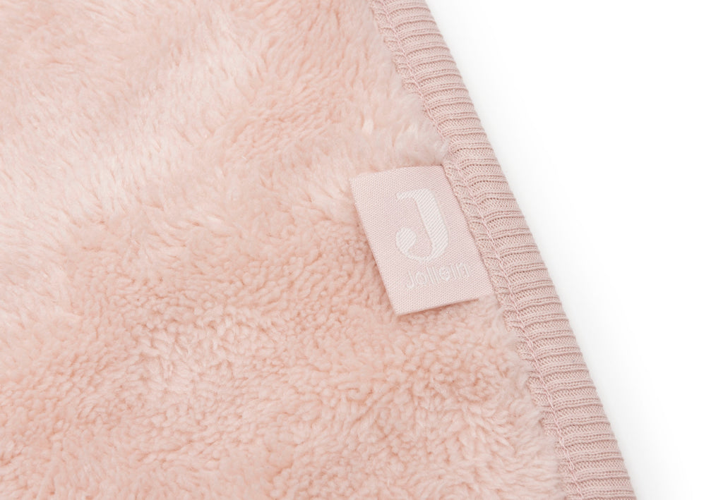 Jersey kant van de roze Jollein babydeken voor de wieg