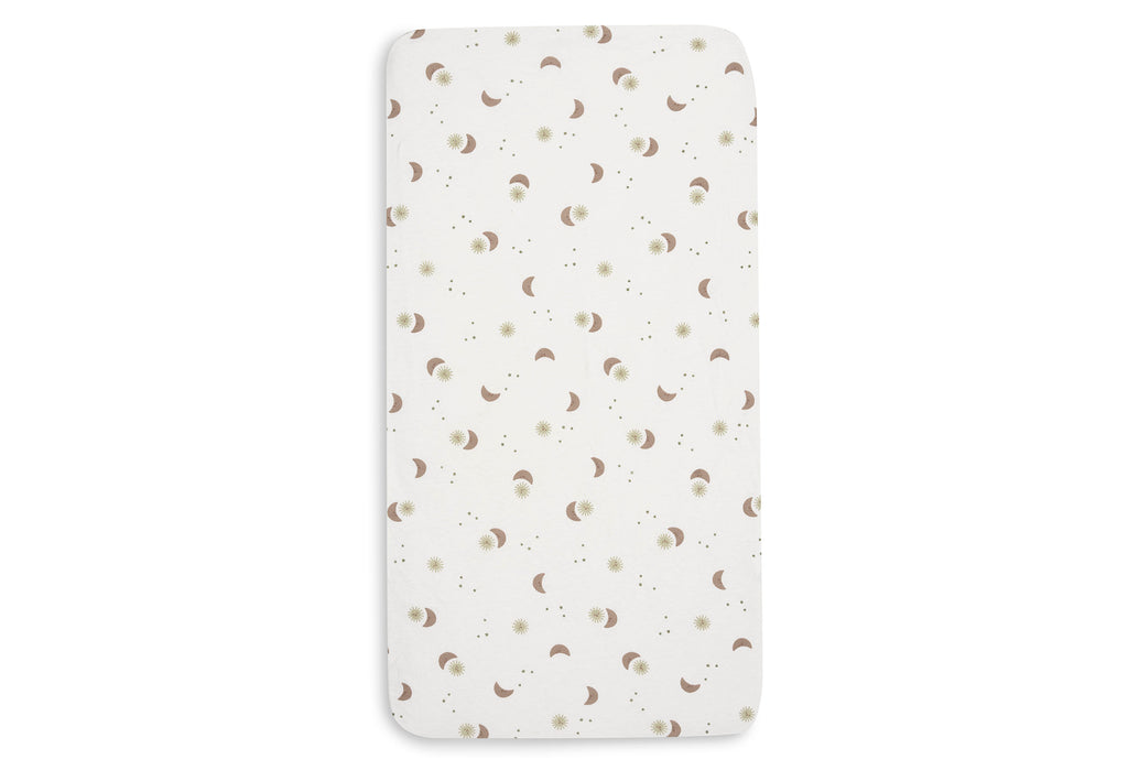 Close-up van de Over The Moon print met maantjes van Jollein