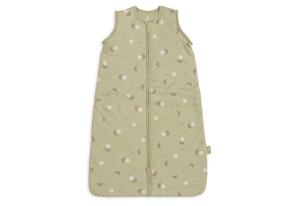 Detailfoto van de afritsbare mouw van de Jollein babyslaapzak Over The Moon van 100% katoen, De Gele Flamingo