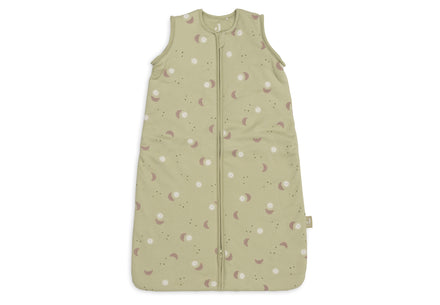 Detailfoto van de afritsbare mouw van de Jollein babyslaapzak Over The Moon van 100% katoen, De Gele Flamingo