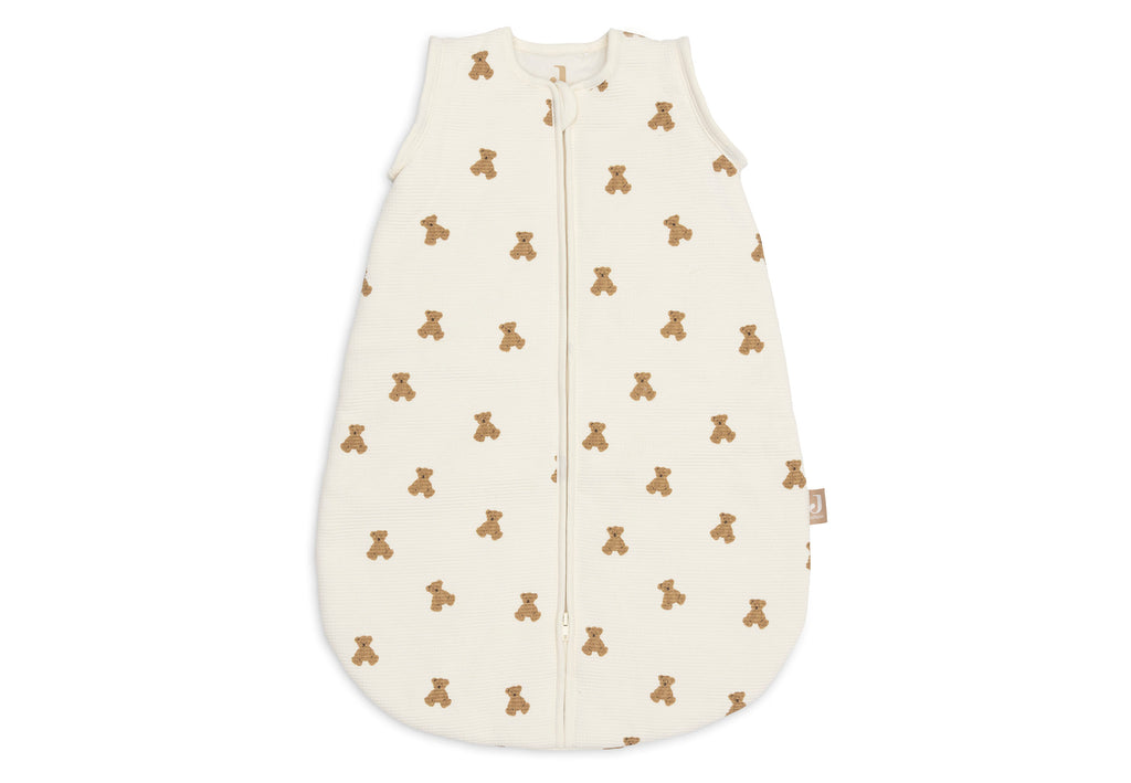 Detailfoto van de afritsbare mouw van de Jollein slaapzak Mini Teddy Bear L.Waffle bij De Gele Flamingo.