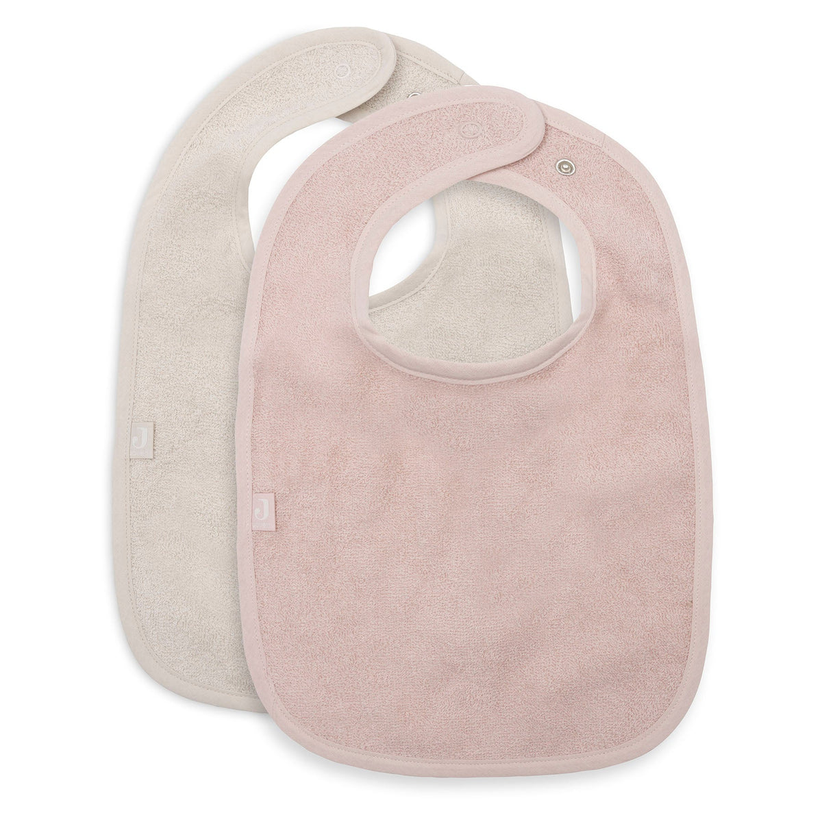 Jollein Slab Badstof Silk Rose en Sand slabbetjes