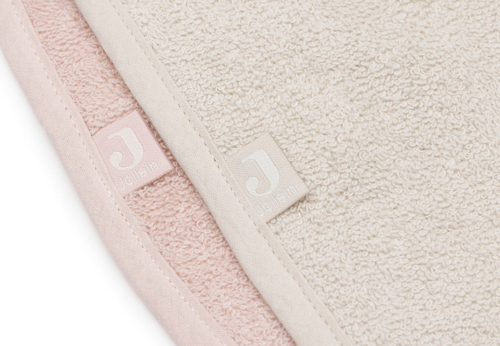 Jollein Slab Badstof Silk Rose en Sand slabbetjes