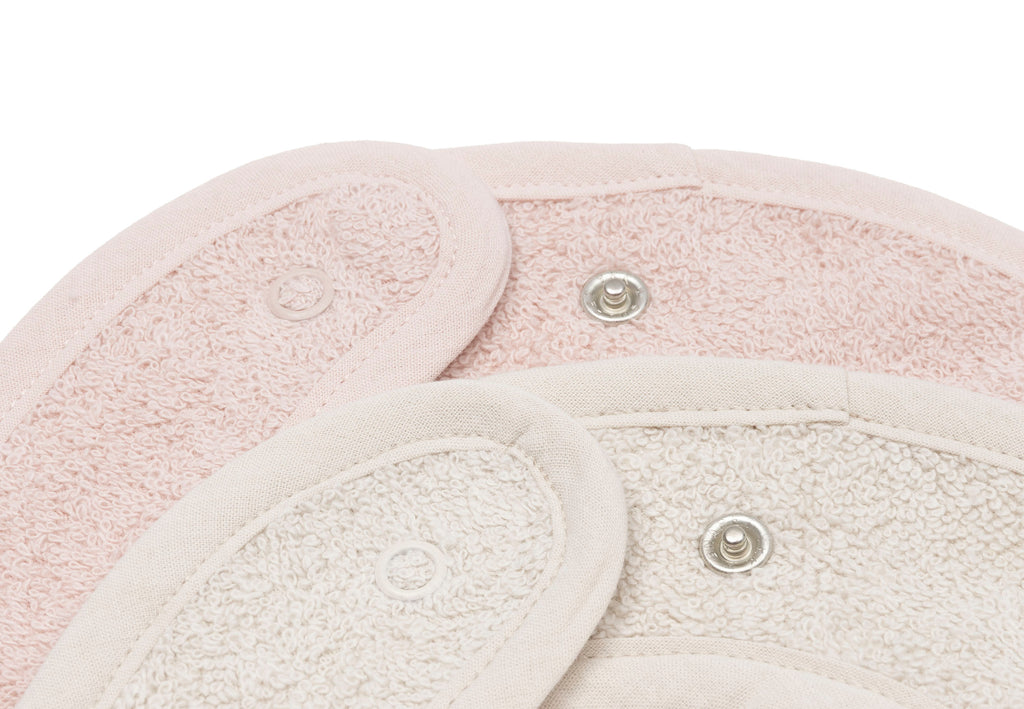 Jollein Slab Badstof Silk Rose en Sand slabbetjes