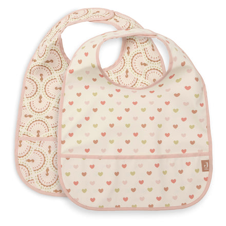 Jollein Slab Waterproof slabbetje met opvangbakje Soft Plumes