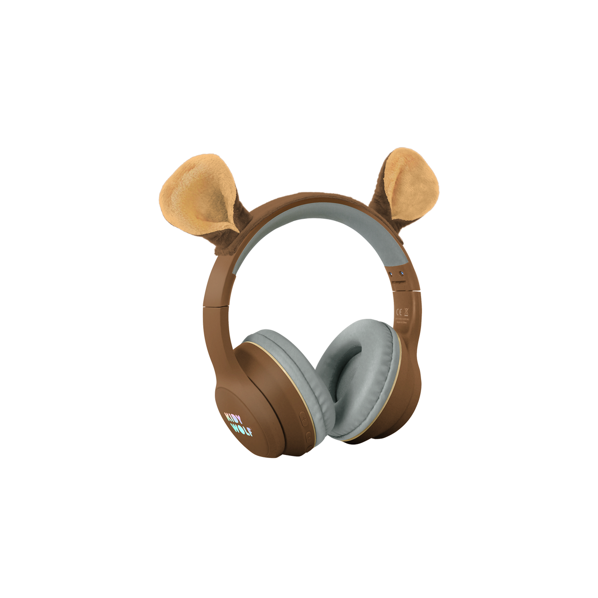 Kidywolf Kidyears bluetooth koptelefoon Beer, vooraanzicht met berenoortjes