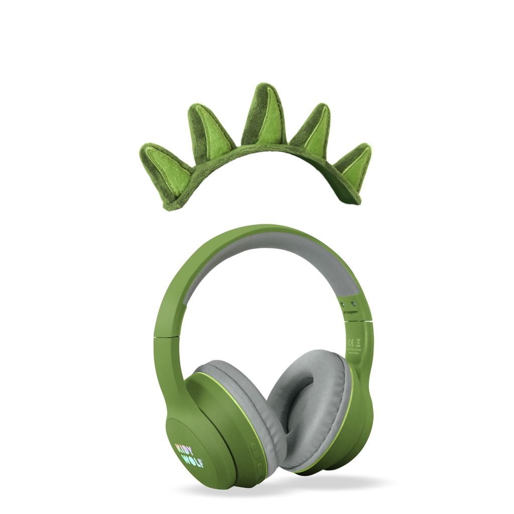Kidywolf Kidyears Dino, losse magnetische stekels boven de koptelefoon
