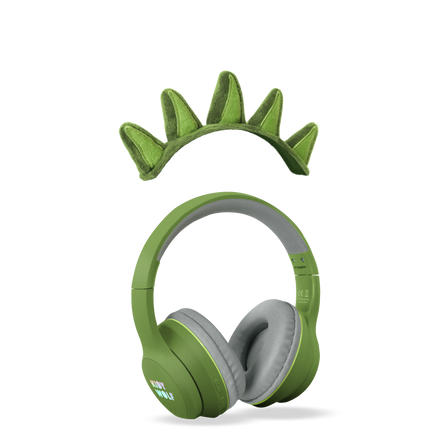 Kidywolf Kidyears Dino, losse magnetische stekels boven de koptelefoon