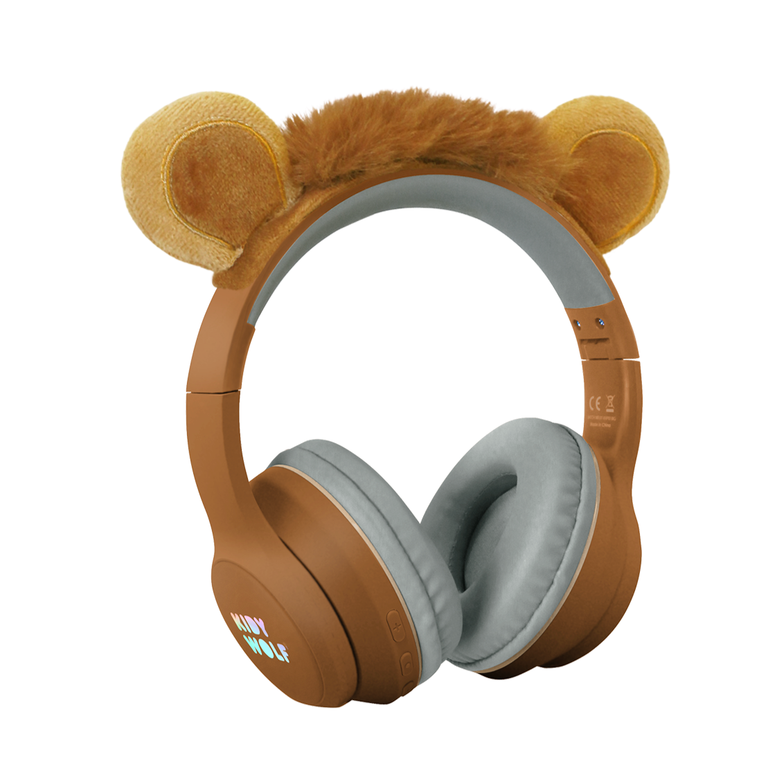 Kidywolf Kidyears bluetooth koptelefoon Leeuw, vooraanzicht met leeuwenmanen