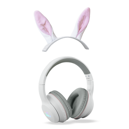 Kidywolf Kidyears Rabbit, losse magnetische konijnenoren boven de koptelefoon