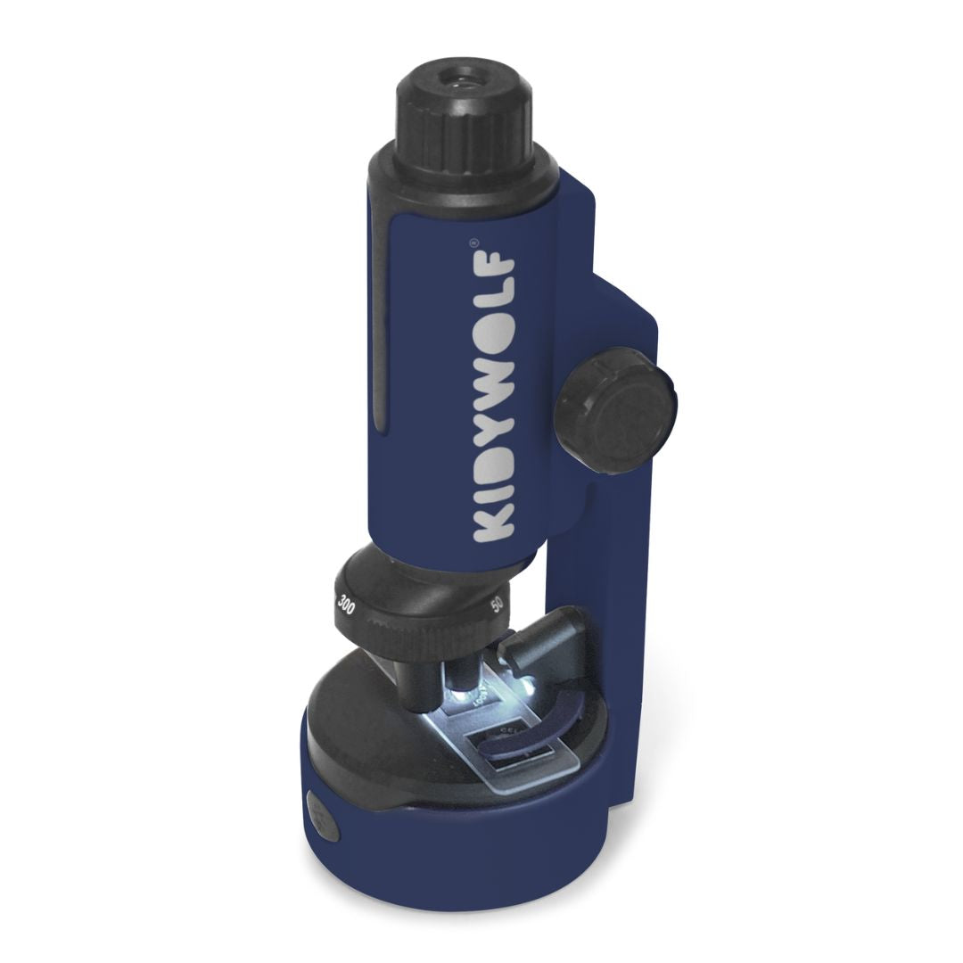Kidywolf microscoop voor kinderen blauw, vooraanzicht