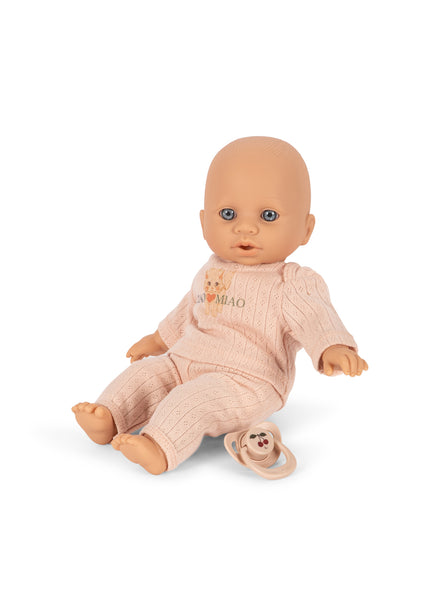 Konges Slojd Cattie babypop met draagmand Ciao Miao Rose