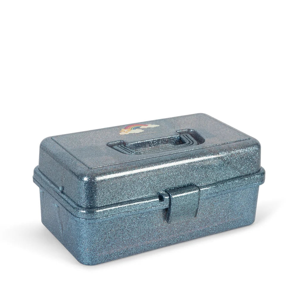 Konges Sløjd Creative Hobby Caddy Glitter Blue, gesloten knutselkoffer