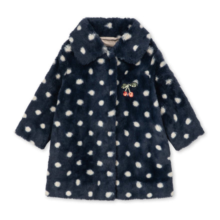 Konges Sløjd Jas Fuzzie Coat GRS Dot Nuit, jas op witte achtergrond