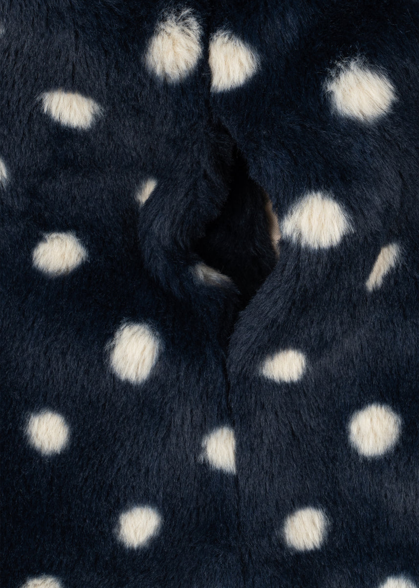 Konges Sløjd Jas Fuzzie Coat GRS Dot Nuit, zesde productfoto op witte achtergrond