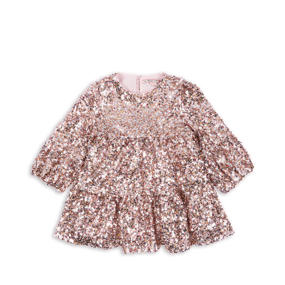 Konges Slojd Lila paillettenjurk Grey Rosa