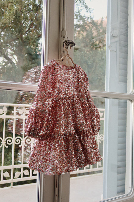 Konges Slojd Lila paillettenjurk Grey Rosa