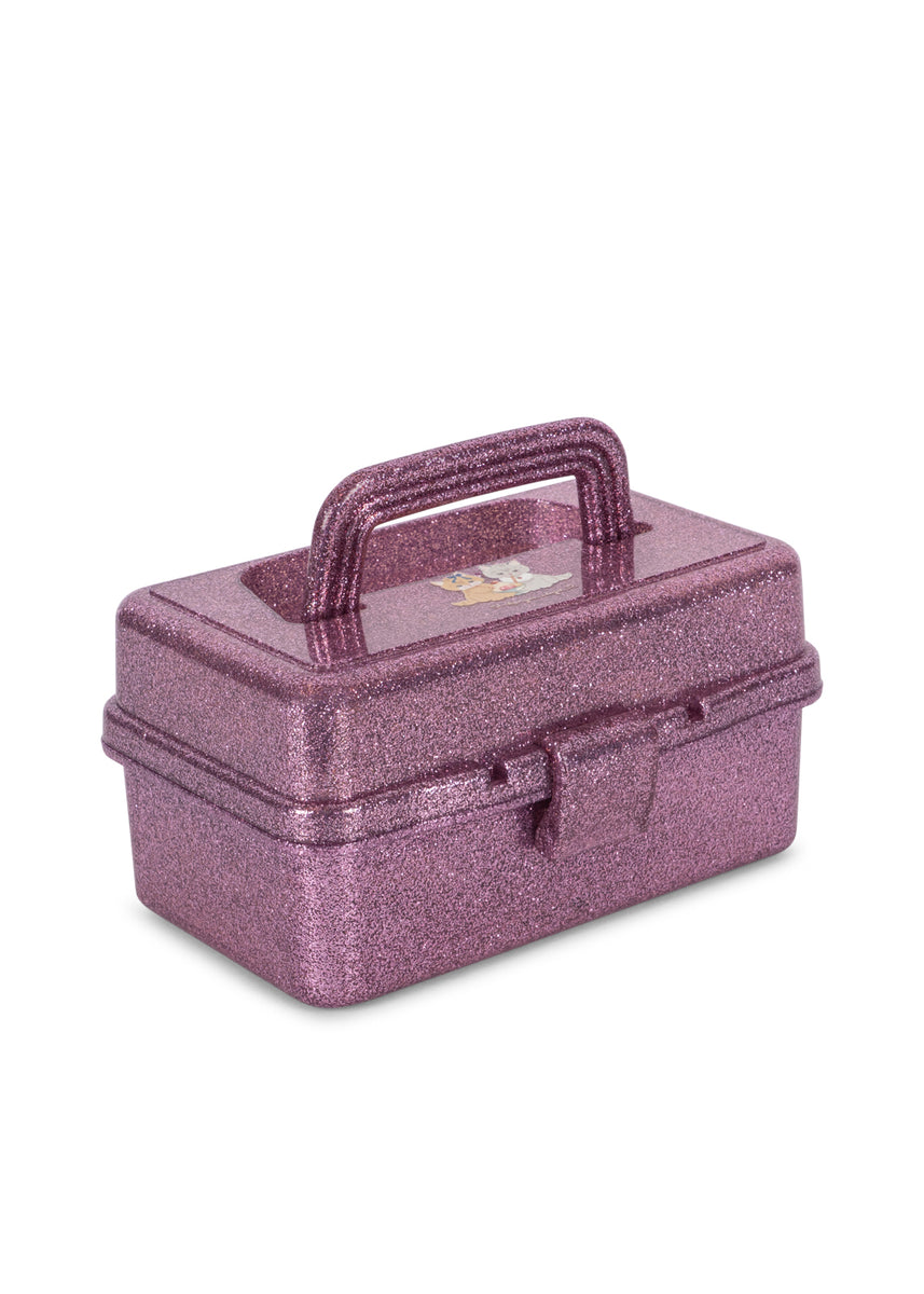 Konges Sløjd Speelkoffer Glam Me Up Suitcase Amour Pink, speelkoffer op witte achtergrond