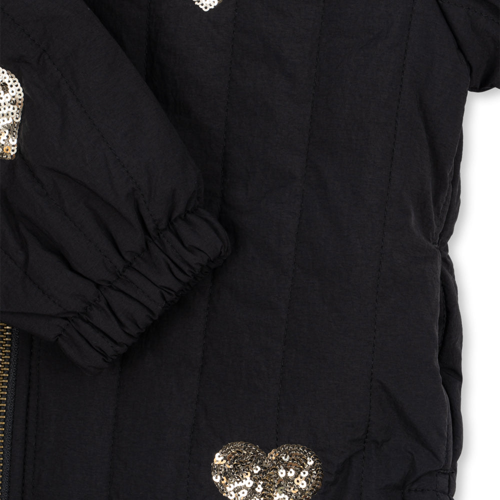 Konges Sløjd Winterjas Juno Sequin Long Jacket Black, derde detailfoto