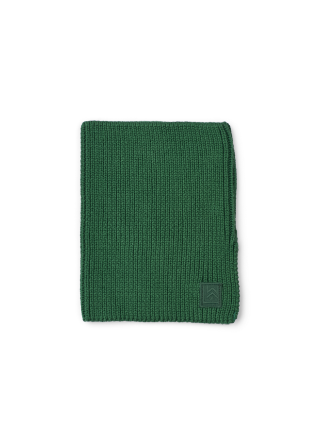 Liewood Mathias nekwarmer in Garden green, geribbelde col van biologisch katoen
