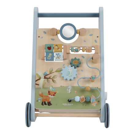 Little Dutch activiteiten loopwagen Forest Friends, vooraanzicht van het speelpaneel