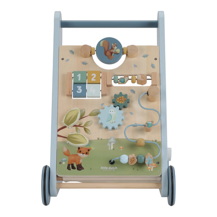 Little Dutch activiteiten loopwagen Forest Friends, paneel met draaischijven en kralen