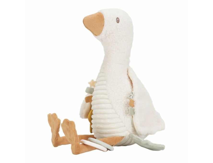 Andere zijkant van de Little Dutch activiteitenknuffel Little Goose