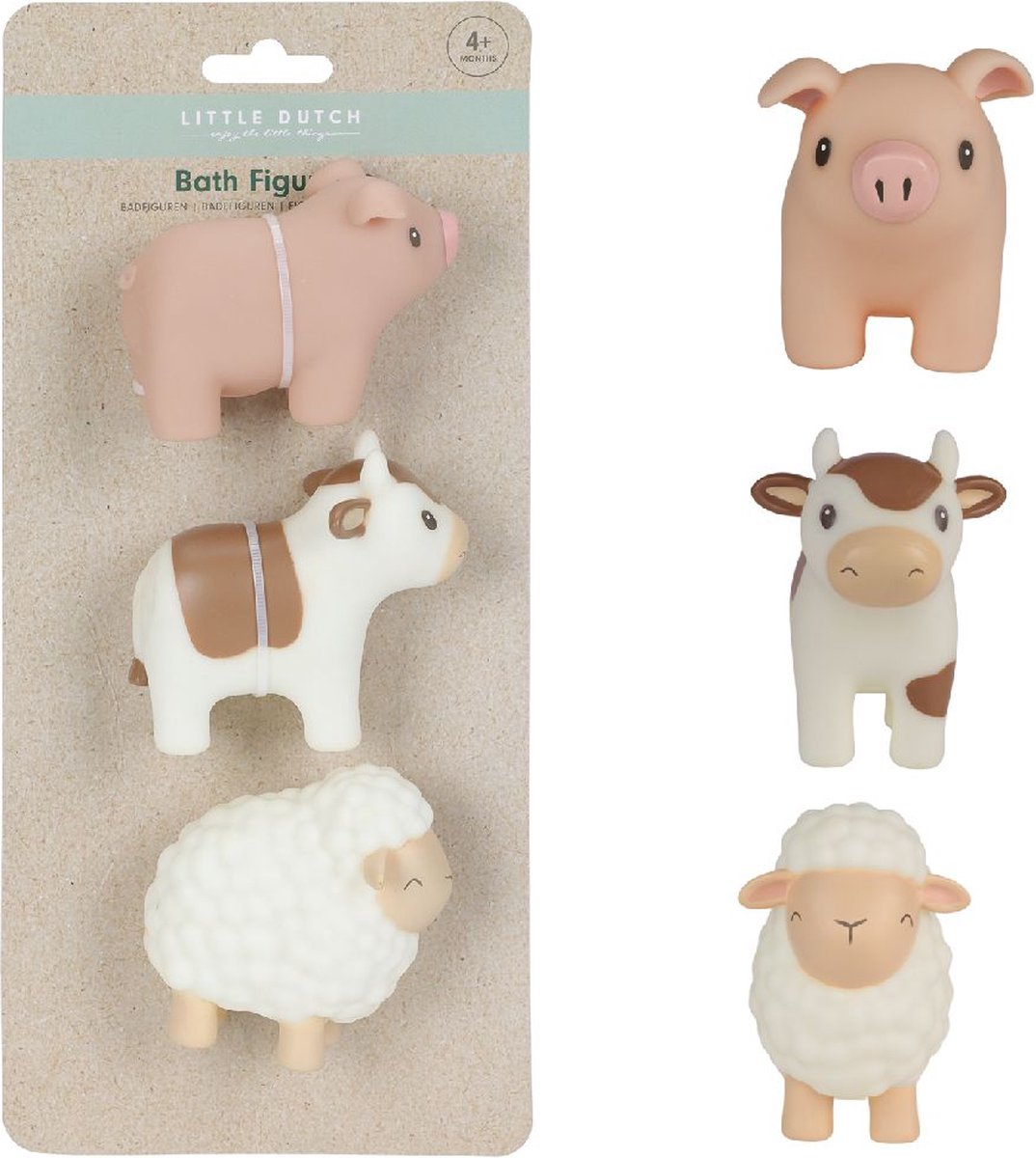 Little Dutch badfiguren boerderij, verpakking met varken, koe en schaap