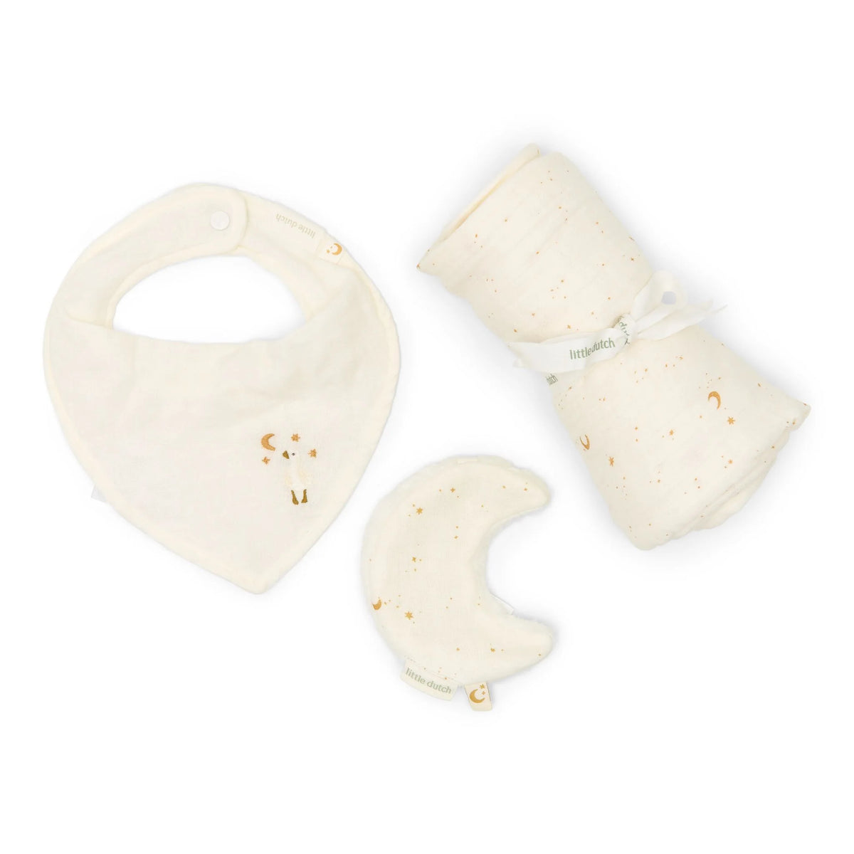 Little Dutch cadeaudoos Newborn Moon and Stars, bandana, hydrofiele doek en speendoekje