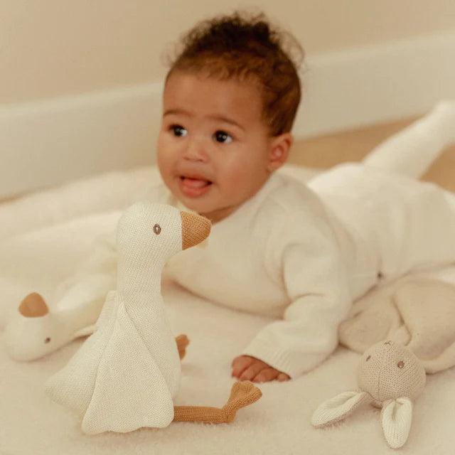 Little Dutch Gift Set Cadeaudoos Newborn Naturals, geschenkdoos met gans, konijn en rammelaar