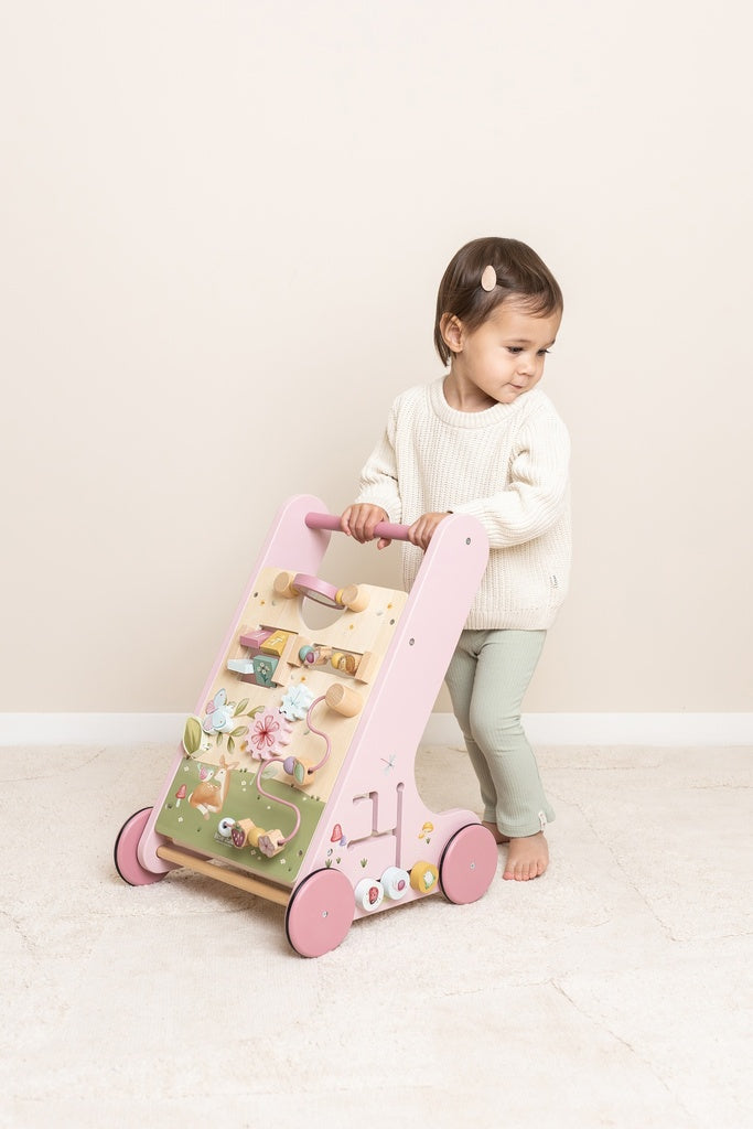 Little Dutch houten activiteiten loopwagen Fairy Garden, peuter loopt achter de wagen