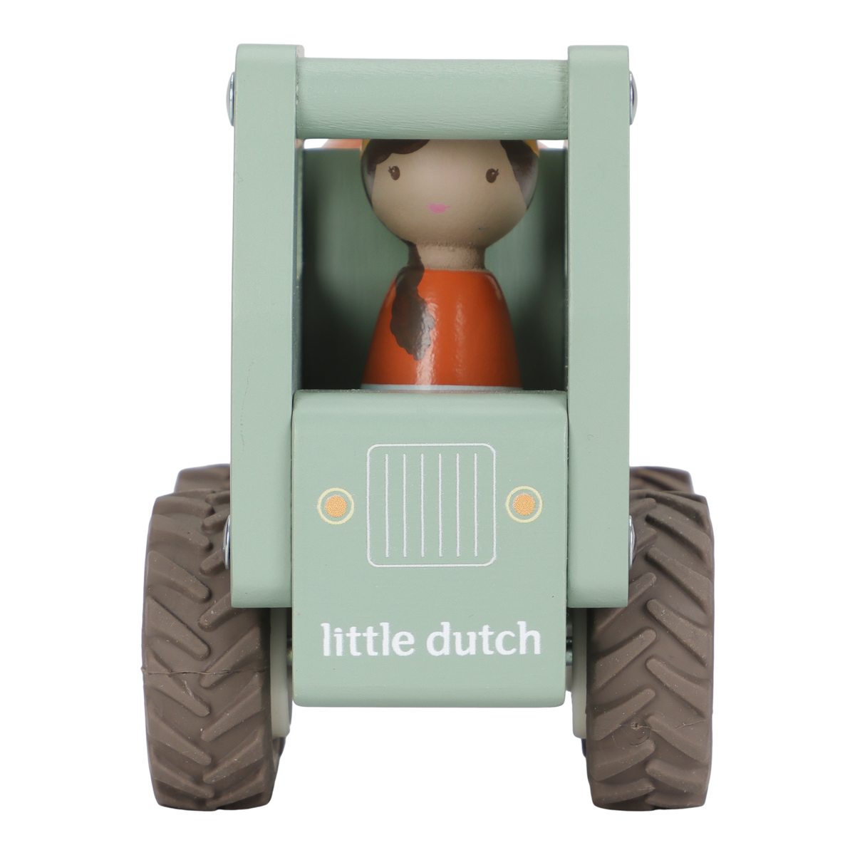 Little Dutch houten betonwagen mint met bouwvakkerpopje