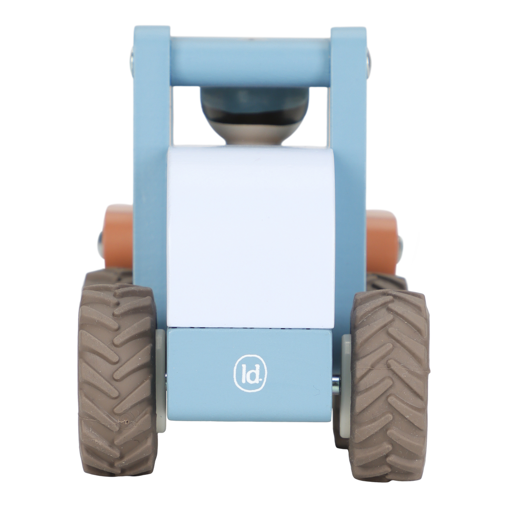 Little Dutch houten bulldozer, vooraanzicht