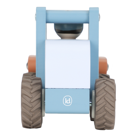 Little Dutch houten bulldozer, vooraanzicht