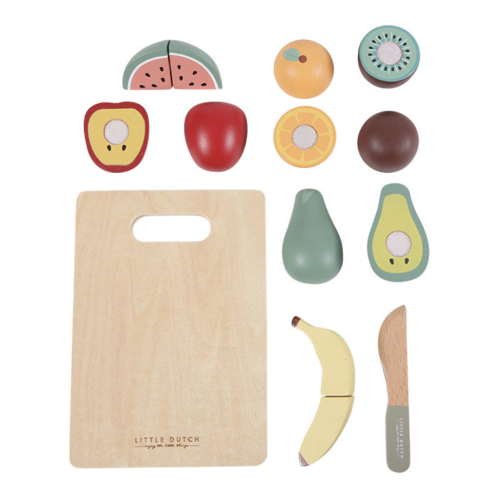 Little Dutch houten snijfruit, alle stukken fruit met plank en mesje