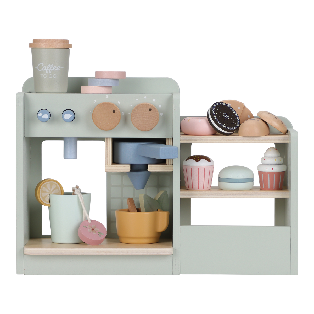 Little Dutch houten koffiehoek met koffiemachine, kopjes en gebakjes