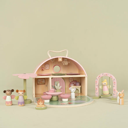 Little Dutch houten feeënhuisje Fairy Garden, opengeklapt met meubeltjes en figuurtjes