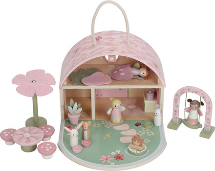 Little Dutch houten feeënhuisje Fairy Garden, opengeklapt met figuurtjes en boompje
