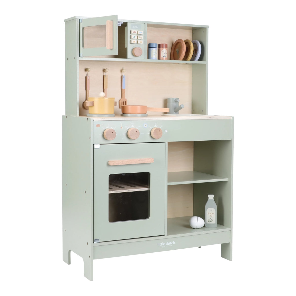 Little Dutch houten speelkeuken mint met oven, kookplaat en accessoires