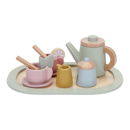 Little Dutch houten theeservies met theepot, kopjes en dienblad