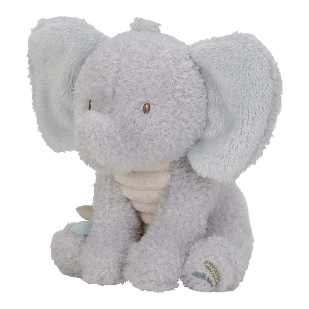 Little Dutch knuffel olifant met grote oren en blaadjes, vooraanzicht