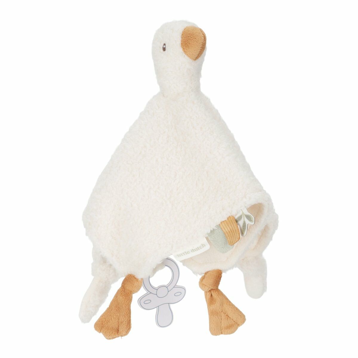 Little Dutch knuffeldoekje Little Goose, gansje met speenhouder rechtop