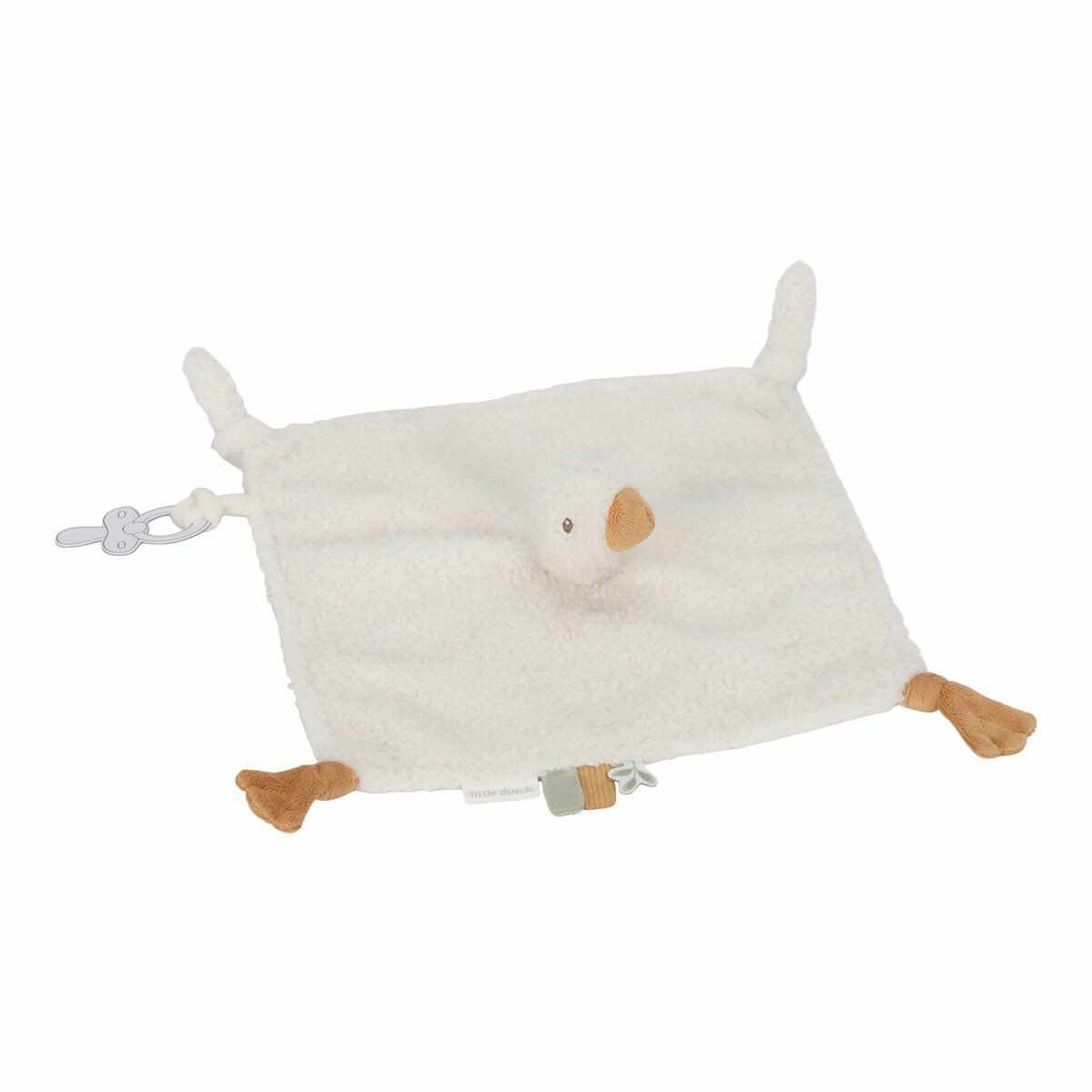 Little Dutch knuffeldoekje Little Goose, gansje met speenhouder rechtop