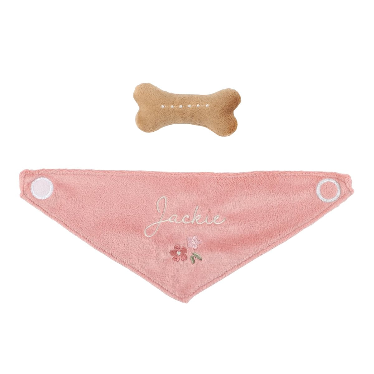 Little Dutch knuffelhond Jackie met roze draagmandje