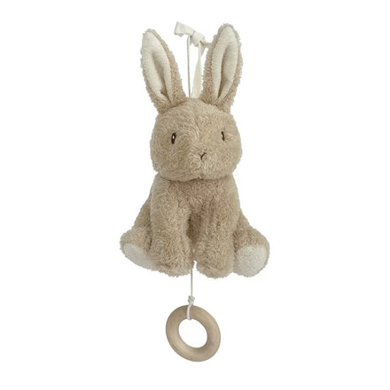 Little Dutch muziekdoosje Baby Bunny, beige konijntje met trekring