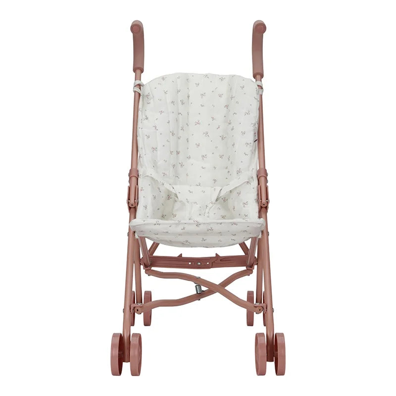 Little Dutch poppenbuggy met bloemenstof, vooraanzicht