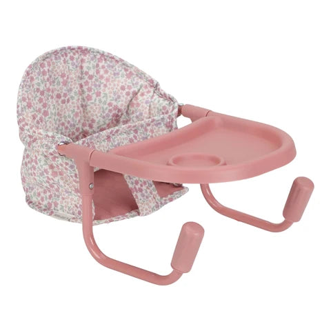 Little Dutch poppentafelstoel met roze frame en zitje met bloemenprint