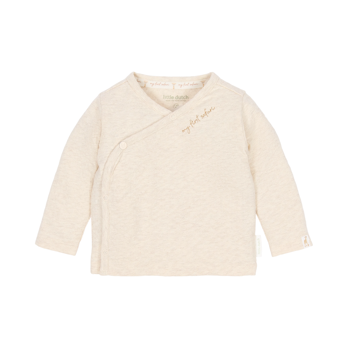 Little Dutch Safari Friends overslagshirt met lange mouw in zandmelee
