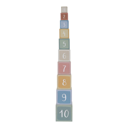 Little Dutch stapelblokken Safari Friends, toren met cijfers 1 tot 10